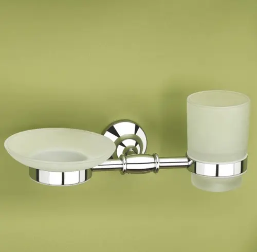 Glass Soap Dish & Tumbler Holder